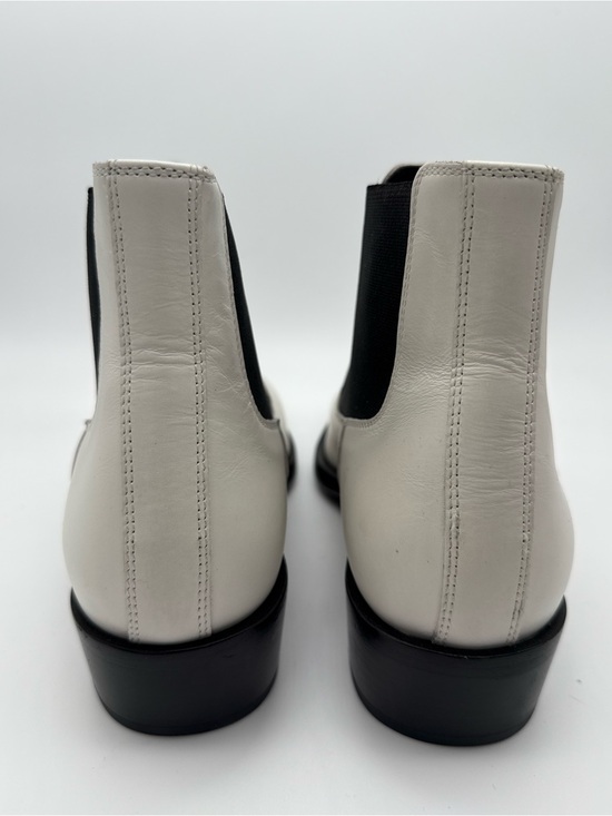 Alexander McQueen Men\'s White Metal Toe Cap Leather Chelsea Boots Size 40 US 7 main image 7